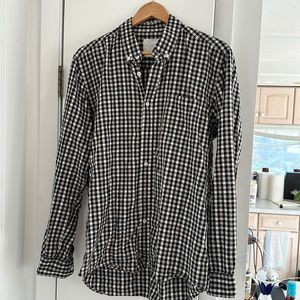 Saturdays black & white plaid button down size L